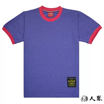 【男人幫】T1139＊【美式圓領滾邊潮牌純棉T恤】紫色 S號