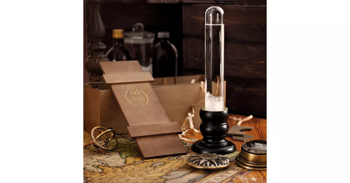 【賽先生科學工廠】storm glass 復古圓柱風暴球
