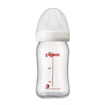 【Pigeon貝親】寬口母乳實感玻璃奶瓶160ml/白
