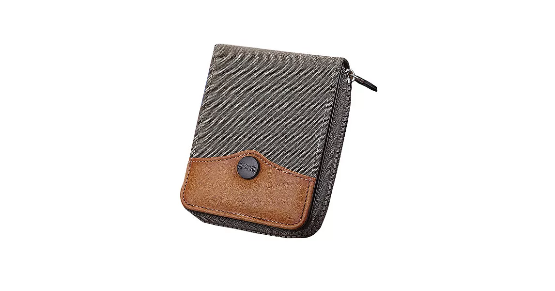 A+ accessories 單寧布休閒風拉鍊式男用短夾 (5色可選)軍綠