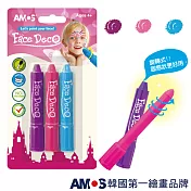 韓國AMOS 3色人體彩繪條-粉色系[台灣代理公司貨]