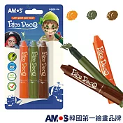 韓國AMOS 3色人體彩繪條-大地系[台灣代理公司貨]