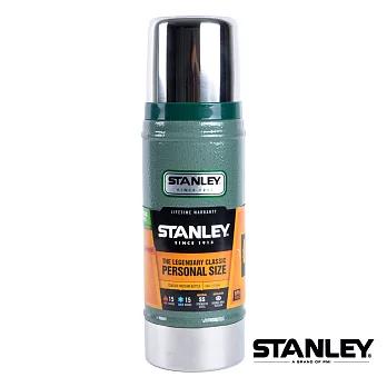 【美國Stanley】不鏽鋼保溫瓶／經典真空保溫瓶 0.47L  錘紋綠