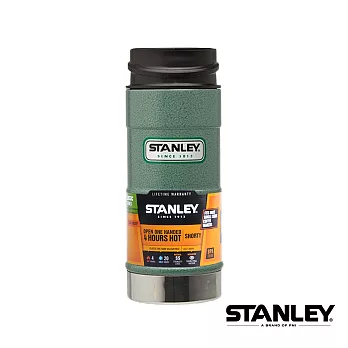 【美國Stanley】不鏽鋼保溫瓶／經典單手保溫咖啡杯 0.35L  錘紋綠