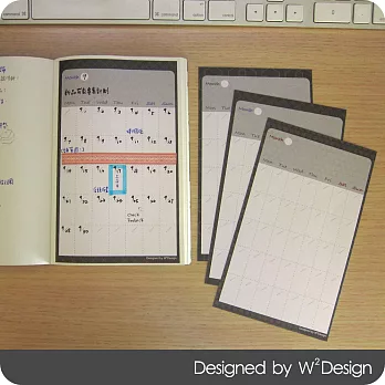 [W2Design] 黑痞時光DIY手帳月曆貼x12枚入黑痞時光