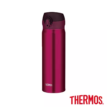 【THERMOS 膳魔師】超輕量 不鏽鋼真空保溫瓶0.5L(JNL-500-BGD)酒紅色