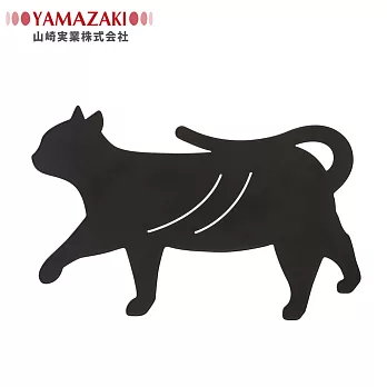 日本【YAMAZAKI】造型壁飾收納-貓A(黑)