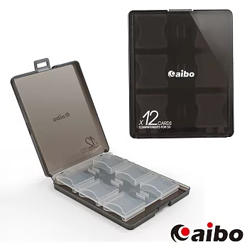 aibo 12片裝 SD記憶卡收納保護盒(無襯卡)果凍黑