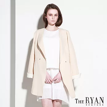 【韓國THE RYAN】都會風尚雙色織西裝外套M米色
