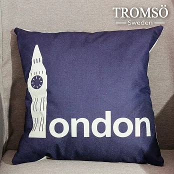 TROMSO-品味英倫棉麻抱枕/時尚倫敦紫