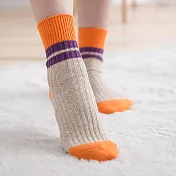 蒂巴蕾流行女棉襪-拼色條紋 橘
