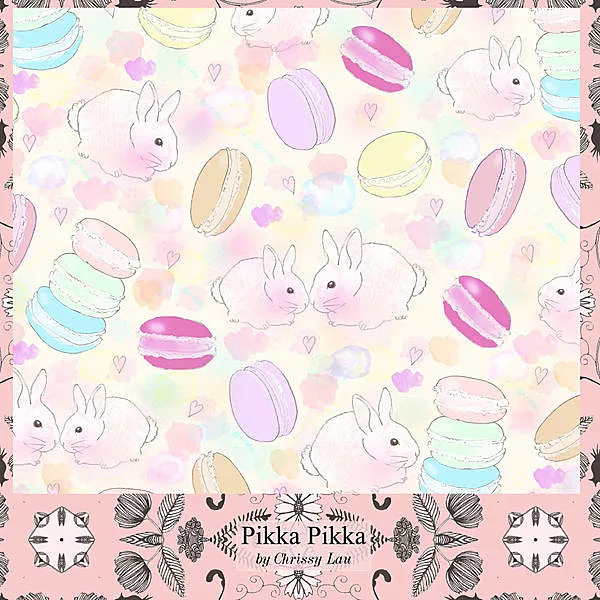 日本Pikka Pikka世界最細纖維毛孔潔淨布 /馬卡龍粉彩兔 by澳洲Chrissy Lau