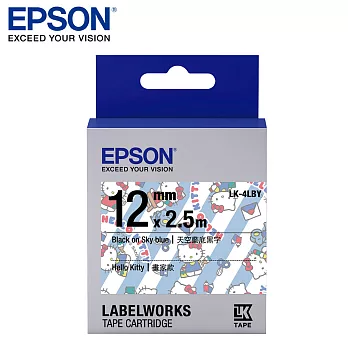 EPSON LK-4LBY C53S654449標籤帶(Kitty12mm )畫家款藍黑