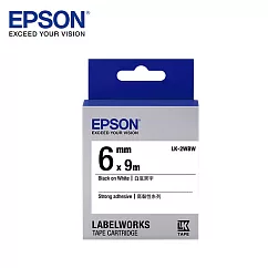 EPSON愛普生 LK─2WBW C53S652405標籤帶(高黏6mm )白黑