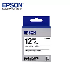 EPSON愛普生 LK─4WBW C53S654410標籤帶(高黏12mm )白黑