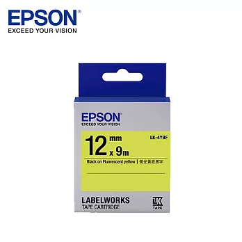EPSON 愛普生LK-4YBF C53S654417標籤帶(螢光12mm )黃黑