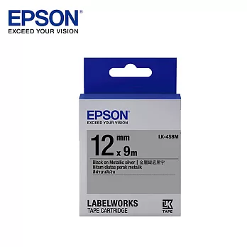 EPSON LK-4SBM C53S654421標籤帶(金銀12mm )銀黑