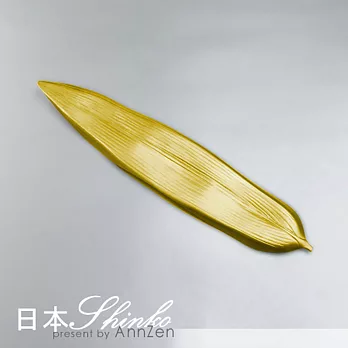 【AnnZen】《日本 Shinko》日本製 設計師筷架系列-作用 竹葉片筷架 ( 金色葉片 )