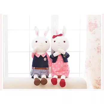 35cm提拉米兔情侶版-粉藍海軍女