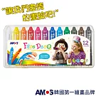 韓國AMOS 12色塑膠盒人體彩繪棒(台灣總代理公司貨)
