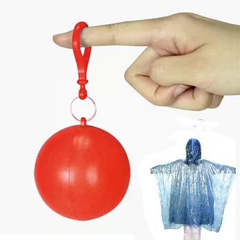 【韓國SELPA】彩色輕巧隨身雨衣球/輕便雨衣(六色任選)紅色