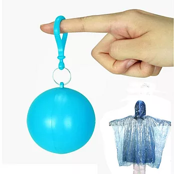 【韓國SELPA】彩色輕巧隨身雨衣球/輕便雨衣(六色任選)淺藍