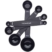 《KitchenCraft》磁柄雙頭量匙4件(黑)