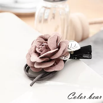 【卡樂熊】古典玫瑰葉片立體造型髮夾-粉色