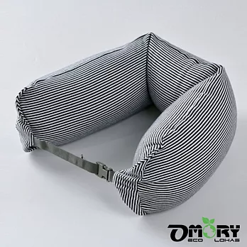 【OMORY】棉布條紋微粒子貼身靠枕/頸枕(4款)黑白條紋