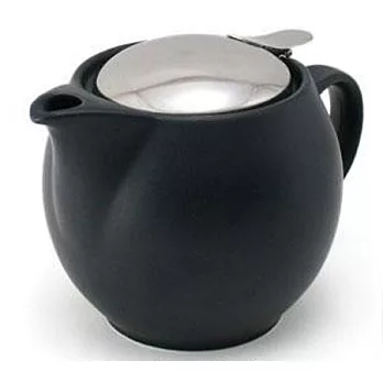 【100 % 日本製作！】茶垢清洗不費力 ~ ZERO JAPAN 圓茶壺【風靡全球！】不銹鋼蓋、濾茶網A 黑色款