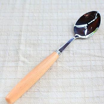 自然風木柄湯匙餐具‧長15cm小湯匙