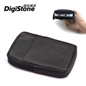 DigiStone 3C多功能防震/防水軟布收納包(適2.5吋硬碟/行動電源/3C產品)-黑色x1P