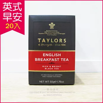 ★Taylors英國皇家泰勒茶「英式早安茶English Breakfast Tea」20入／盒