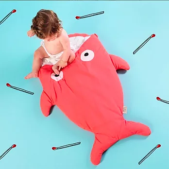 【西班牙鯊魚咬一口】BabyBites 西班牙手工製作 100% 純棉嬰兒/幼兒睡袋|防踢被|包巾 (標準版)紅珊瑚