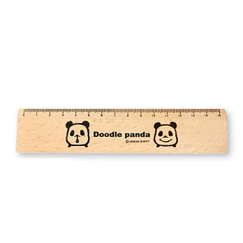 日本 塗鴉熊貓木製直尺-微笑 (DPR20-01)