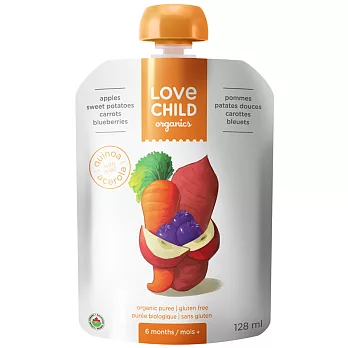 【 Love Child 加拿大寶貝泥 】有機鮮萃生機蔬果泥 均衡寶系列-藍莓、甘藷、紅蘿蔔、蘋果