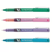 (4支1包)PILOT直液式V5鋼珠筆 綠.紫.粉紅.水藍