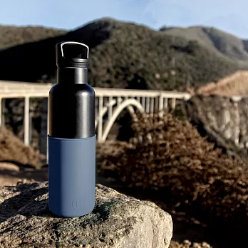 美國HYDY時尚保溫水壺 - 海軍藍-黑瓶