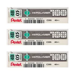 (3入1包)PENTEL C205自動鉛筆芯0.5─4B