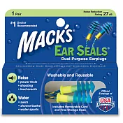 【美國製】Mack’s Ear Seals® 防水+靜音耳塞【26分貝降噪】可重複清洗使用！