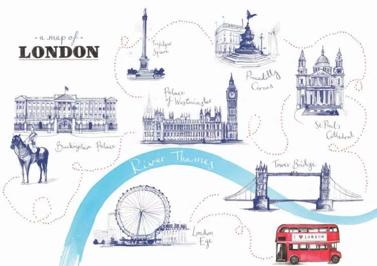 日本Pikka Pikka世界最細纖維毛孔潔淨布/長條加大款/城市系列_英國倫敦 Map of LONDON