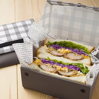 HO.H.日本新型態折疊式餐盒時尚黑白格