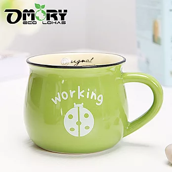 【OMORY】動物陶瓷咖啡牛奶馬克杯-綠色