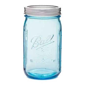 [2017新版]BALL 梅森罐 32oz 藍色寬口罐