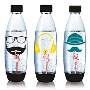 Sodastream 水滴型專用水瓶1L 3入(嬉皮士)
