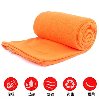 【韓國熱銷】四季可用輕薄柔軟刷毛信封式睡袋/懶人毯/睡袋內套/被套橘色