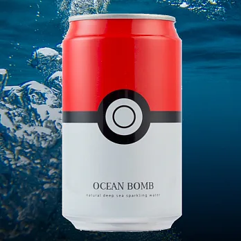 【OCEAN BOMB】皮卡丘海洋深層氣泡水-寶貝球(原味) 330ml*24入