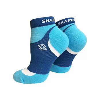【SHAPER MAN】極酷馬拉松慢跑襪 [COOLMAX]S-M藍色