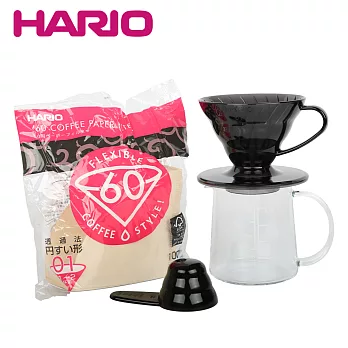HARIO V60黑色樹脂濾杯咖啡壺組
