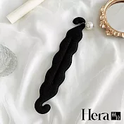 【Hera】赫拉 珍珠吊飾花苞頭/丸子頭盤髮髮棒(黑色)
